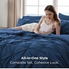 image:imageBedsure Oversized King Comforter Set Grey  Bed in a Bag Bedding Set 7 Pieces GentleSoft Pintuck Bed Set Gift for Family Pinch Pleat Grey Comforter with Sheets Pillowcases amp Shams12  Navy