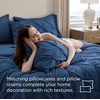 image:imageBedsure Oversized King Comforter Set Grey  Bed in a Bag Bedding Set 7 Pieces GentleSoft Pintuck Bed Set Gift for Family Pinch Pleat Grey Comforter with Sheets Pillowcases amp Shams12  Navy