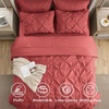 image:imageBedsure Oversized King Comforter Set Grey  Bed in a Bag Bedding Set 7 Pieces GentleSoft Pintuck Bed Set Gift for Family Pinch Pleat Grey Comforter with Sheets Pillowcases amp Shams30  Coral