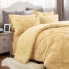 image:imageBedsure Oversized King Comforter Set Grey  Bed in a Bag Bedding Set 7 Pieces GentleSoft Pintuck Bed Set Gift for Family Pinch Pleat Grey Comforter with Sheets Pillowcases amp Shams25  Yellow