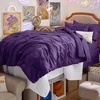 image:imageBedsure Oversized King Comforter Set Grey  Bed in a Bag Bedding Set 7 Pieces GentleSoft Pintuck Bed Set Gift for Family Pinch Pleat Grey Comforter with Sheets Pillowcases amp Shams23  Purple
