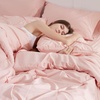 image:imageBedsure Oversized King Comforter Set Grey  Bed in a Bag Bedding Set 7 Pieces GentleSoft Pintuck Bed Set Gift for Family Pinch Pleat Grey Comforter with Sheets Pillowcases amp Shams06  Pink