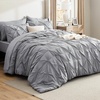 image:imageBedsure Oversized King Comforter Set Grey  Bed in a Bag Bedding Set 7 Pieces GentleSoft Pintuck Bed Set Gift for Family Pinch Pleat Grey Comforter with Sheets Pillowcases amp Shams01  Grey