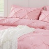 image:imageBedsure Oversized King Comforter Set Grey  Bed in a Bag Bedding Set 7 Pieces GentleSoft Pintuck Bed Set Gift for Family Pinch Pleat Grey Comforter with Sheets Pillowcases amp Shams27  Baby Pink