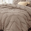 image:imageBedsure Oversized King Comforter Set Grey  Bed in a Bag Bedding Set 7 Pieces GentleSoft Pintuck Bed Set Gift for Family Pinch Pleat Grey Comforter with Sheets Pillowcases amp Shams20  Khaki