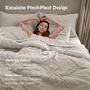 image:imageBedsure Oversized King Comforter Set Grey  Bed in a Bag Bedding Set 7 Pieces GentleSoft Pintuck Bed Set Gift for Family Pinch Pleat Grey Comforter with Sheets Pillowcases amp Shams17  Linen