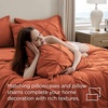 image:imageBedsure Oversized King Comforter Set Grey  Bed in a Bag Bedding Set 7 Pieces GentleSoft Pintuck Bed Set Gift for Family Pinch Pleat Grey Comforter with Sheets Pillowcases amp Shams16  Burnt Orange