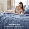 image:imageBedsure Oversized King Comforter Set Grey  Bed in a Bag Bedding Set 7 Pieces GentleSoft Pintuck Bed Set Gift for Family Pinch Pleat Grey Comforter with Sheets Pillowcases amp Shams08  Slate Blue