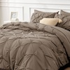 image:imageBedsure Oversized King Comforter Set Grey  Bed in a Bag Bedding Set 7 Pieces GentleSoft Pintuck Bed Set Gift for Family Pinch Pleat Grey Comforter with Sheets Pillowcases amp Shams21  Brown