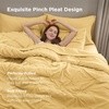 image:imageBedsure Oversized King Comforter Set Grey  Bed in a Bag Bedding Set 7 Pieces GentleSoft Pintuck Bed Set Gift for Family Pinch Pleat Grey Comforter with Sheets Pillowcases amp Shams25  Yellow
