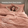 image:imageBedsure Oversized King Comforter Set Grey  Bed in a Bag Bedding Set 7 Pieces GentleSoft Pintuck Bed Set Gift for Family Pinch Pleat Grey Comforter with Sheets Pillowcases amp Shams29  Dusty Pink