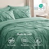 image:imageBedsure Oversized King Comforter Set Grey  Bed in a Bag Bedding Set 7 Pieces GentleSoft Pintuck Bed Set Gift for Family Pinch Pleat Grey Comforter with Sheets Pillowcases amp Shams31  Pea Green