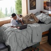 image:imageBedsure Oversized King Comforter Set Grey  Bed in a Bag Bedding Set 7 Pieces GentleSoft Pintuck Bed Set Gift for Family Pinch Pleat Grey Comforter with Sheets Pillowcases amp Shams01  Grey