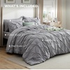 image:imageBedsure Oversized King Comforter Set Grey  Bed in a Bag Bedding Set 7 Pieces GentleSoft Pintuck Bed Set Gift for Family Pinch Pleat Grey Comforter with Sheets Pillowcases amp Shams01  Grey