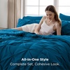 image:imageBedsure Oversized King Comforter Set Grey  Bed in a Bag Bedding Set 7 Pieces GentleSoft Pintuck Bed Set Gift for Family Pinch Pleat Grey Comforter with Sheets Pillowcases amp Shams14  Teal