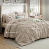 image:imageBedsure Oversized King Comforter Set Grey  Bed in a Bag Bedding Set 7 Pieces GentleSoft Pintuck Bed Set Gift for Family Pinch Pleat Grey Comforter with Sheets Pillowcases amp Shams09  Beige