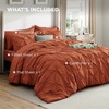 image:imageBedsure Oversized King Comforter Set Grey  Bed in a Bag Bedding Set 7 Pieces GentleSoft Pintuck Bed Set Gift for Family Pinch Pleat Grey Comforter with Sheets Pillowcases amp Shams16  Burnt Orange