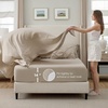 image:imageBedsure Oversized King Comforter Set Grey  Bed in a Bag Bedding Set 7 Pieces GentleSoft Pintuck Bed Set Gift for Family Pinch Pleat Grey Comforter with Sheets Pillowcases amp Shams09  Beige