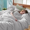 image:imageBedsure Oversized King Comforter Set Grey  Bed in a Bag Bedding Set 7 Pieces GentleSoft Pintuck Bed Set Gift for Family Pinch Pleat Grey Comforter with Sheets Pillowcases amp Shams22  Light Grey