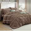 image:imageBedsure Oversized King Comforter Set Grey  Bed in a Bag Bedding Set 7 Pieces GentleSoft Pintuck Bed Set Gift for Family Pinch Pleat Grey Comforter with Sheets Pillowcases amp Shams21  Brown