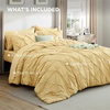 image:imageBedsure Oversized King Comforter Set Grey  Bed in a Bag Bedding Set 7 Pieces GentleSoft Pintuck Bed Set Gift for Family Pinch Pleat Grey Comforter with Sheets Pillowcases amp Shams25  Yellow