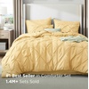 image:imageBedsure Oversized King Comforter Set Grey  Bed in a Bag Bedding Set 7 Pieces GentleSoft Pintuck Bed Set Gift for Family Pinch Pleat Grey Comforter with Sheets Pillowcases amp Shams25  Yellow