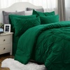 image:imageBedsure Oversized King Comforter Set Grey  Bed in a Bag Bedding Set 7 Pieces GentleSoft Pintuck Bed Set Gift for Family Pinch Pleat Grey Comforter with Sheets Pillowcases amp Shams26  Emerald Green