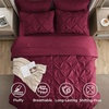 image:imageBedsure Oversized King Comforter Set Grey  Bed in a Bag Bedding Set 7 Pieces GentleSoft Pintuck Bed Set Gift for Family Pinch Pleat Grey Comforter with Sheets Pillowcases amp Shams24  Dark Red