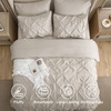 image:imageBedsure Oversized King Comforter Set Grey  Bed in a Bag Bedding Set 7 Pieces GentleSoft Pintuck Bed Set Gift for Family Pinch Pleat Grey Comforter with Sheets Pillowcases amp Shams17  Linen