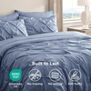 image:imageBedsure Oversized King Comforter Set Grey  Bed in a Bag Bedding Set 7 Pieces GentleSoft Pintuck Bed Set Gift for Family Pinch Pleat Grey Comforter with Sheets Pillowcases amp Shams08  Slate Blue