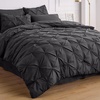 image:imageBedsure Oversized King Comforter Set Grey  Bed in a Bag Bedding Set 7 Pieces GentleSoft Pintuck Bed Set Gift for Family Pinch Pleat Grey Comforter with Sheets Pillowcases amp Shams04  Dark Grey