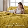 image:imageBedsure Oversized King Comforter Set Grey  Bed in a Bag Bedding Set 7 Pieces GentleSoft Pintuck Bed Set Gift for Family Pinch Pleat Grey Comforter with Sheets Pillowcases amp Shams32  Mustard Yellow