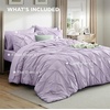 image:imageBedsure Oversized King Comforter Set Grey  Bed in a Bag Bedding Set 7 Pieces GentleSoft Pintuck Bed Set Gift for Family Pinch Pleat Grey Comforter with Sheets Pillowcases amp Shams13  Light Purple