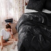 image:imageBedsure Oversized King Comforter Set Grey  Bed in a Bag Bedding Set 7 Pieces GentleSoft Pintuck Bed Set Gift for Family Pinch Pleat Grey Comforter with Sheets Pillowcases amp Shams11  Black