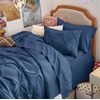 image:imageBedsure Oversized King Comforter Set Grey  Bed in a Bag Bedding Set 7 Pieces GentleSoft Pintuck Bed Set Gift for Family Pinch Pleat Grey Comforter with Sheets Pillowcases amp Shams12  Navy