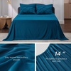 image:imageBedsure Oversized King Comforter Set Grey  Bed in a Bag Bedding Set 7 Pieces GentleSoft Pintuck Bed Set Gift for Family Pinch Pleat Grey Comforter with Sheets Pillowcases amp Shams14  Teal