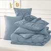 image:imageBedsure Oversized King Comforter Set Grey  Bed in a Bag Bedding Set 7 Pieces GentleSoft Pintuck Bed Set Gift for Family Pinch Pleat Grey Comforter with Sheets Pillowcases amp Shams07  Mineral Blue