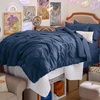 image:imageBedsure Oversized King Comforter Set Grey  Bed in a Bag Bedding Set 7 Pieces GentleSoft Pintuck Bed Set Gift for Family Pinch Pleat Grey Comforter with Sheets Pillowcases amp Shams12  Navy