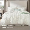 image:imageBedsure Oversized King Comforter Set Grey  Bed in a Bag Bedding Set 7 Pieces GentleSoft Pintuck Bed Set Gift for Family Pinch Pleat Grey Comforter with Sheets Pillowcases amp Shams19  Ivory