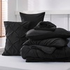 image:imageBedsure Oversized King Comforter Set Grey  Bed in a Bag Bedding Set 7 Pieces GentleSoft Pintuck Bed Set Gift for Family Pinch Pleat Grey Comforter with Sheets Pillowcases amp Shams11  Black