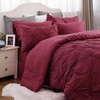 image:imageBedsure Oversized King Comforter Set Grey  Bed in a Bag Bedding Set 7 Pieces GentleSoft Pintuck Bed Set Gift for Family Pinch Pleat Grey Comforter with Sheets Pillowcases amp Shams10  Burgundy