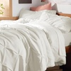image:imageBedsure Oversized King Comforter Set Grey  Bed in a Bag Bedding Set 7 Pieces GentleSoft Pintuck Bed Set Gift for Family Pinch Pleat Grey Comforter with Sheets Pillowcases amp Shams19  Ivory