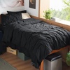 image:imageBedsure Oversized King Comforter Set Grey  Bed in a Bag Bedding Set 7 Pieces GentleSoft Pintuck Bed Set Gift for Family Pinch Pleat Grey Comforter with Sheets Pillowcases amp Shams11  Black