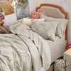 image:imageBedsure Oversized King Comforter Set Grey  Bed in a Bag Bedding Set 7 Pieces GentleSoft Pintuck Bed Set Gift for Family Pinch Pleat Grey Comforter with Sheets Pillowcases amp Shams09  Beige
