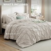 image:imageBedsure Oversized King Comforter Set Grey  Bed in a Bag Bedding Set 7 Pieces GentleSoft Pintuck Bed Set Gift for Family Pinch Pleat Grey Comforter with Sheets Pillowcases amp Shams17  Linen