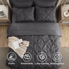image:imageBedsure Oversized King Comforter Set Grey  Bed in a Bag Bedding Set 7 Pieces GentleSoft Pintuck Bed Set Gift for Family Pinch Pleat Grey Comforter with Sheets Pillowcases amp Shams04  Dark Grey