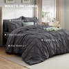 image:imageBedsure Oversized King Comforter Set Grey  Bed in a Bag Bedding Set 7 Pieces GentleSoft Pintuck Bed Set Gift for Family Pinch Pleat Grey Comforter with Sheets Pillowcases amp Shams04  Dark Grey