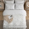 image:imageBedsure Oversized King Comforter Set Grey  Bed in a Bag Bedding Set 7 Pieces GentleSoft Pintuck Bed Set Gift for Family Pinch Pleat Grey Comforter with Sheets Pillowcases amp Shams03  White