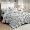 image:imageBedsure Oversized King Comforter Set Grey  Bed in a Bag Bedding Set 7 Pieces GentleSoft Pintuck Bed Set Gift for Family Pinch Pleat Grey Comforter with Sheets Pillowcases amp Shams22  Light Grey