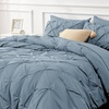 image:imageBedsure Oversized King Comforter Set Grey  Bed in a Bag Bedding Set 7 Pieces GentleSoft Pintuck Bed Set Gift for Family Pinch Pleat Grey Comforter with Sheets Pillowcases amp Shams07  Mineral Blue